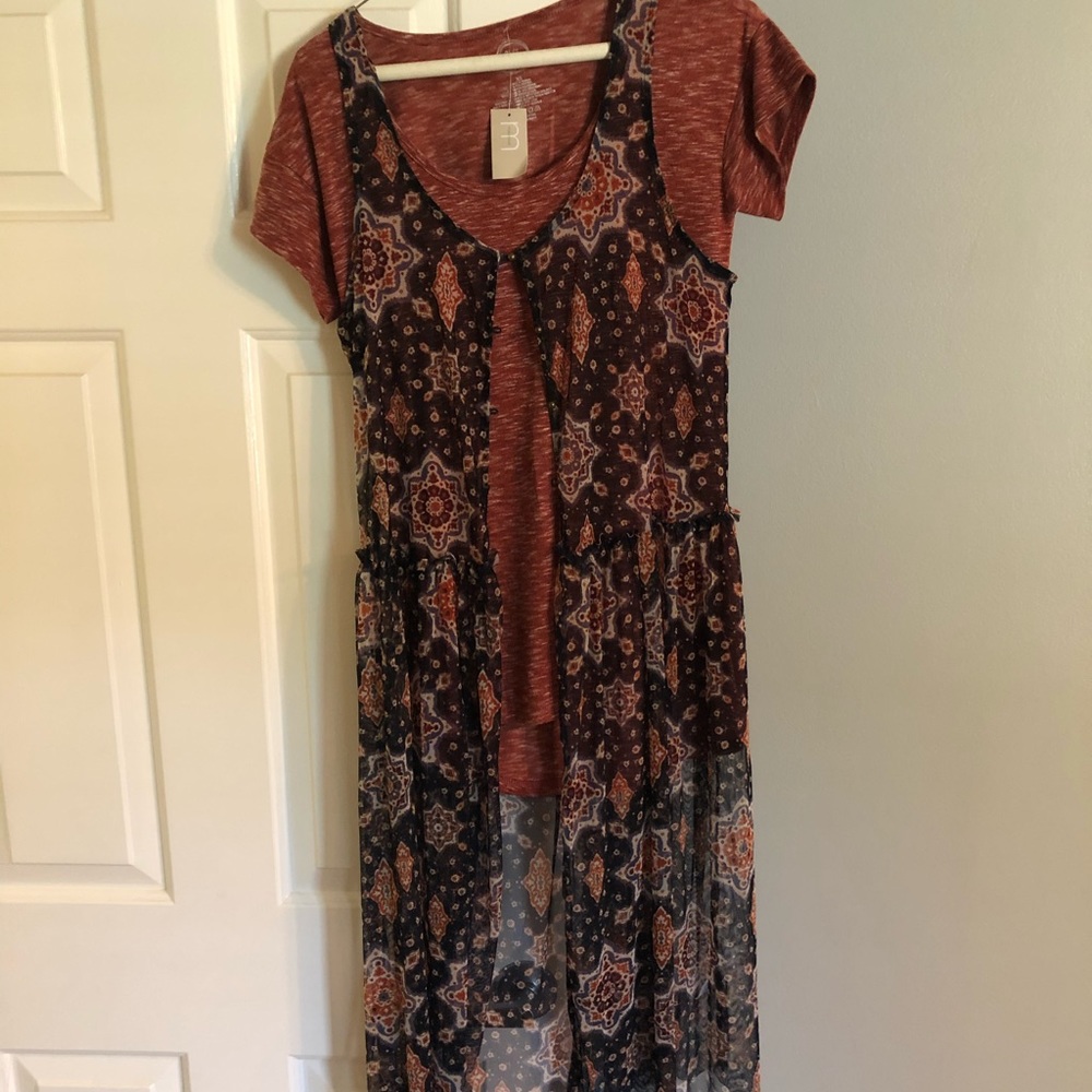 Red shirt and kimono from maurices